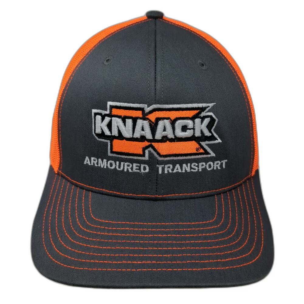 Richardson 112 Trucker Hat Gray Orange One Size Snapback Knaack Transport Mesh